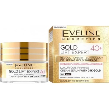 Eveline Cosmetics Gold Lift Expert 40+ Cream Serum 24K Gold - Стягащ дневен и нощен крем-серум за лице със златни частици 50мл