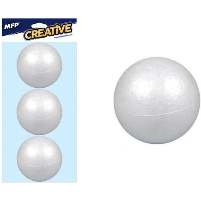 MFP Creative polystyrénové gule, priemer 10cm, hladké, biele 3ks