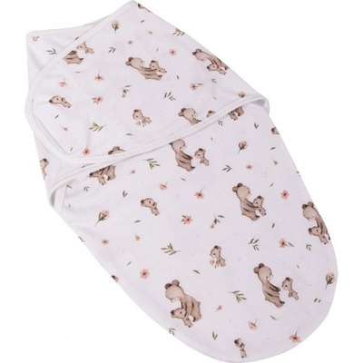 Baby Nellys zavinovačka Mommy Bear biela hnedá