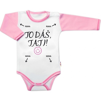 Body dlhý rukáv s vtipným textom Baby Nellys To dáš Tati! holka