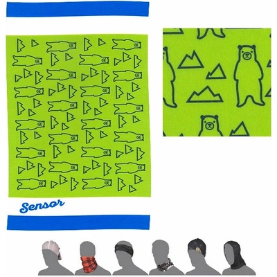 Sensor tube Bears dětský šátek multifunkční zelená