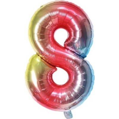 IMPAP Fóliový balónek 80 cm číslice 8 duhový 24227