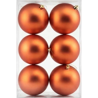 DECOLED Plastové gule priem. 10 cm medené 6× matná