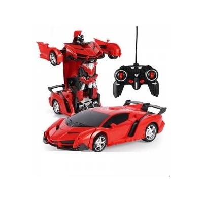 LEAN Toys Auto Robot Transformer + Remote Control Deformed Car 2in1 Multifunctional Colour Red