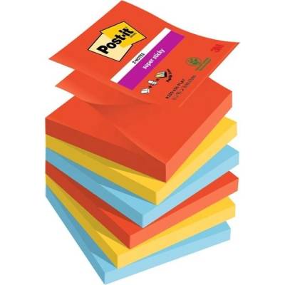POST-IT Z-bločky Post-it Super Sticky PLAYFUL, veľkosť 76x76 mm, 6 bločkov po