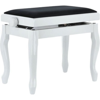 GEWA Piano Bench Deluxe Classic Дървена табуретка за пиано White Gloss (130350)
