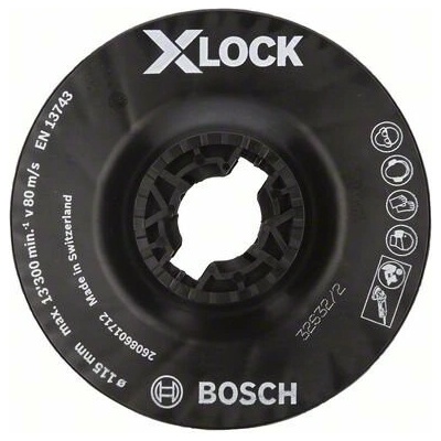 BOSCH X-LOCK Oporný tanier, stredný 115 mm, 13 300 ot./min 2608601712