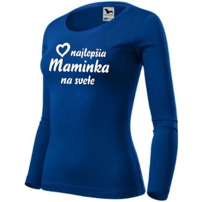 Vtipné triko dámske dlhý rukáv mama Tmavomodrá