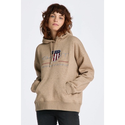 Gant Rel Archive Shield Hoodie hnedá
