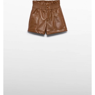 Abel & Lula Kraťasy koženkové prošívané hnědé