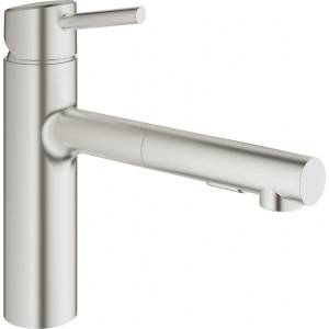 GROHE Кухненски смесител Grohe Concetto с издърпващ се душ, четкан хром Supersteel (30273DC1)