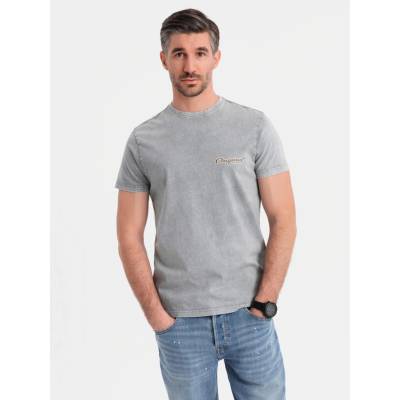 Ombre Cotton t-shirt printed on chest and back gray