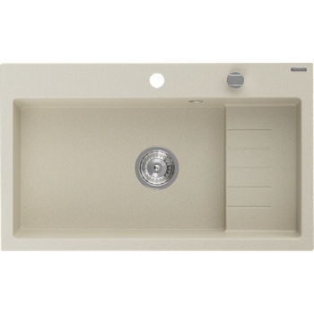 Mexen Omar мивка от гранит 1-каморна 800 x 480 mm, бежова, сифон хром - 6520801005-69 (6520801005-69)