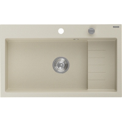 Mexen Omar мивка от гранит 1-каморна 800 x 480 mm, бежова, сифон хром - 6520801005-69 (6520801005-69)