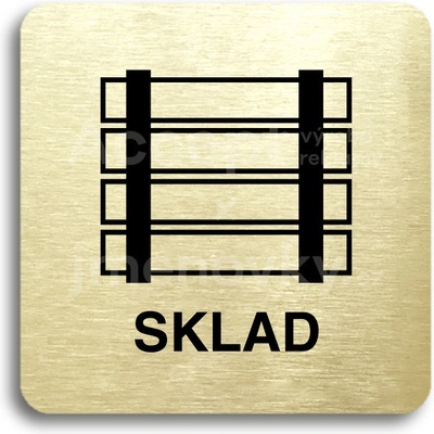 ACCEPT Piktogram sklad - zlatá tabulka - černý tisk bez rámečku