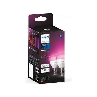 Philips HUE WACA LED Luster žiarovka 5.1W sada 2ks / E14 / 470lm / 2000-6500K / stmievateľné / IP20 8719514491281