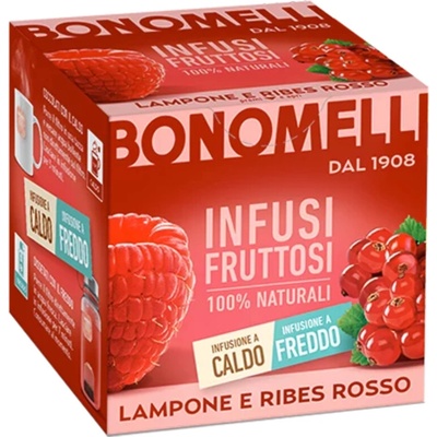 Bonomelli bylinný čaj z černého rybízu a malin Infuso Ribes e Lampone 12 sáčků 24 g