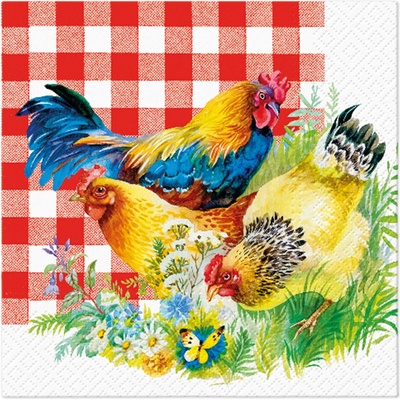 PAW Obrúsky L Chicken Couple 33x33cm