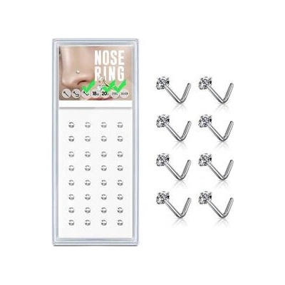 Šperky4U sada 40ti piercingů do nosu zirkon N0000-33