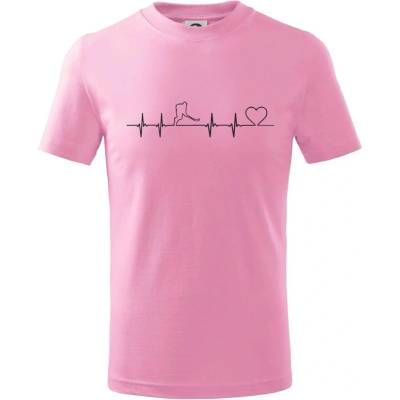 Hokejový hráč EKG tričko detské Ružová