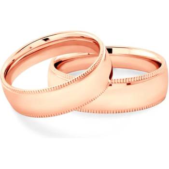 Image 1 of SAVICKI Сватбени халки: розово злато, полукръгъл профил. 6 мм