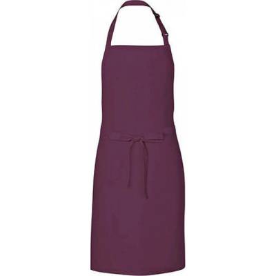 Link Kitchen Wear Univerzální keprová zástěra s laclem a nastavitelným páskem u krku fialová švestková 72x85 cm X986