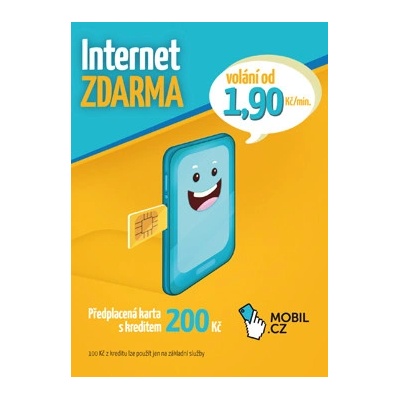 MOBIL.CZ Předplacená karta s kreditem 200Kč – Zboží Mobilmania