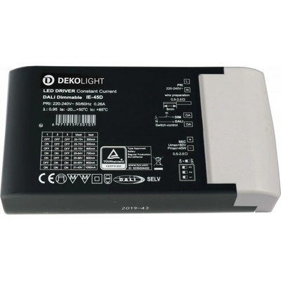 Deko-Light napájení BASIC, DIM, Multi CC, IE-45D konstantní proud 350/400/500/600/700/800/900/1000 mA IP20 stmívatelné 25-70V DC 8,75-45,00 W 862192