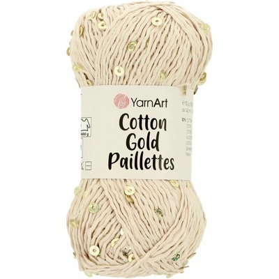 Yarnart Cotton Gold Paillettes 7104 béžová
