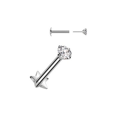 Šperky4U piercing do brady PUSH IN labreta TITAN TIT1360-1206