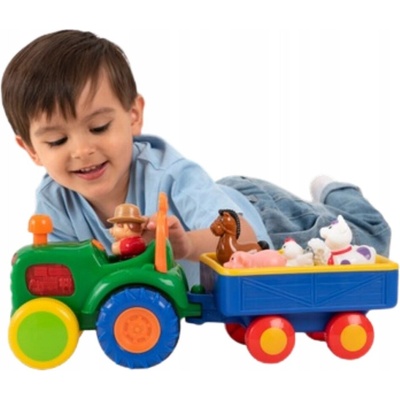 Kiddieland traktor se zvířátky Activity se zvukem a světlem 24752 zelená