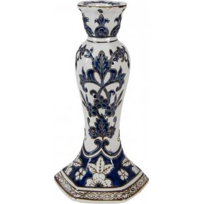 Keramický svícen s modrým cibulákovým vzorem Slaven S – 11x21 cm