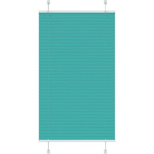 vidaXL Плисирана щора, петролно зелена, 80x100 см, ширина на плата 79, 4 см, полиестер (4015377)