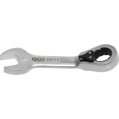 BGS klíč očkoplochý ráčnový 17 mm, extra krátký BS30717