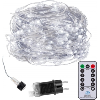 SPRINGOS LED řetěz Nano Ježek 3m 300LED 8-funkcí IP44 studená bílá
