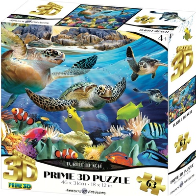 PRIME 3D puzzle Korytnačka 63 ks