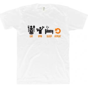 Gorilla. bg Eat Gym Sleep Repeat | White XL