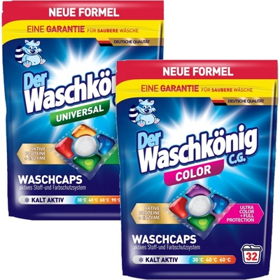 Waschkonig Kapsle na praní Color 5 komorové 2 x 32 PD