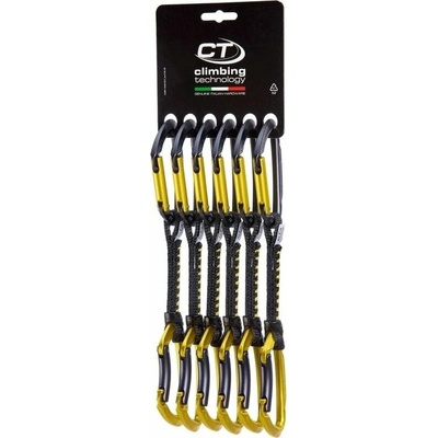 Climbing Technology Lime Set DY Quickdraw Anthracite/Mustard Yellow Solid Straight/Solid Bent Gate 12.0