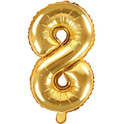 PARTYDECO Foliová číslice 8 zlatá 35cm 553742