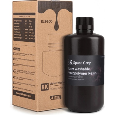 Elegoo 8K Water-Washable Polymer Resin Grey 1 kg – Sleviste.cz