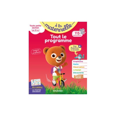 Tout le programme Toute petite section 2-3 ans - A la maternelle | Brossier