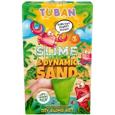 TUBAN Творчески комплект Tuban - XL, Направи си сам слайм с динамичен пясък, зелен (TU3397)