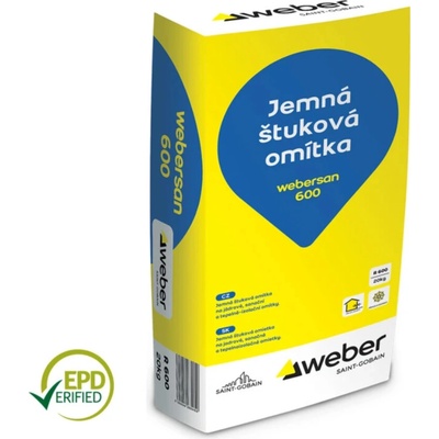 Webersan 600 - jemná štuková omítka - 20 kg balení 20 kg 1 ks