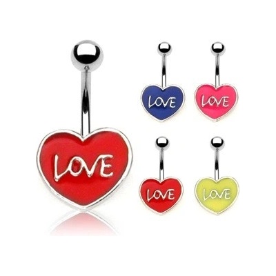 Šperky eshop piercing do pupíku Love W37.22 žlutá
