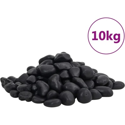 VidaXL Leštěné oblázky černé 2–5 cm 10 kg 155327
