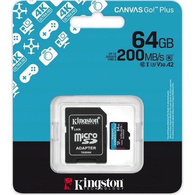 Kingston Canvas Go Plus A2 Micro SDXC 64GB SDCG4/64GB
