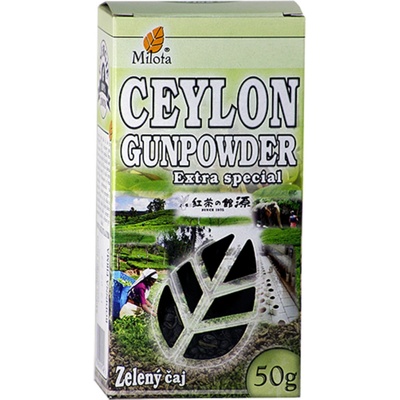 Milota Ceylon Gunpowder extra speciál green OP Listový čaj zelený 50 g