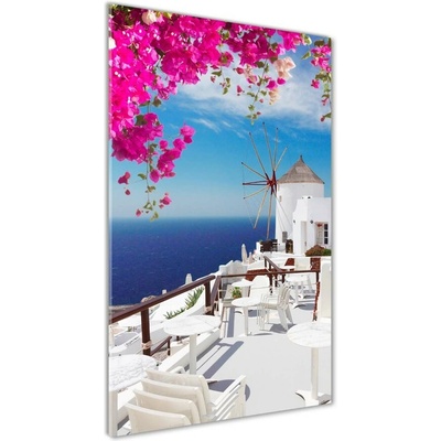 Vertikálny foto obraz sklo tvrdené Santorini Grécko 50x100 cm