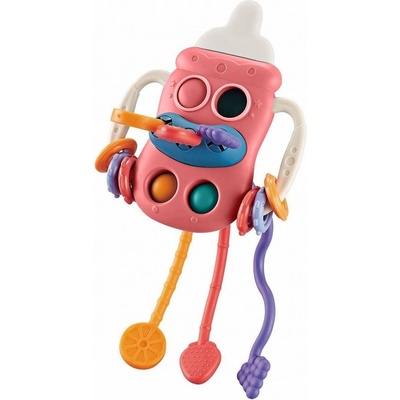 Бебешка сензорна играчка Bibi-Inn - Baby bottle, розова (112492)